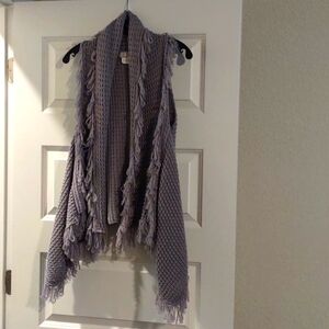 Urban Mango grey fringe sleeveless shrug XL